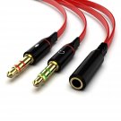 Splitter Audio Cable Gaming Headset Adapter Microphone Gold Plated and Strong...