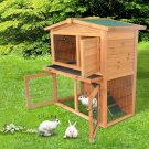 40"" Durable Gable Roof Wooden Rabbit Hutch Cage Chicken Coop Hen Sleep House