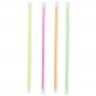 600 Pack Individually Wrapped Plastic Drinking Straws, Extra Long, 4 Colors