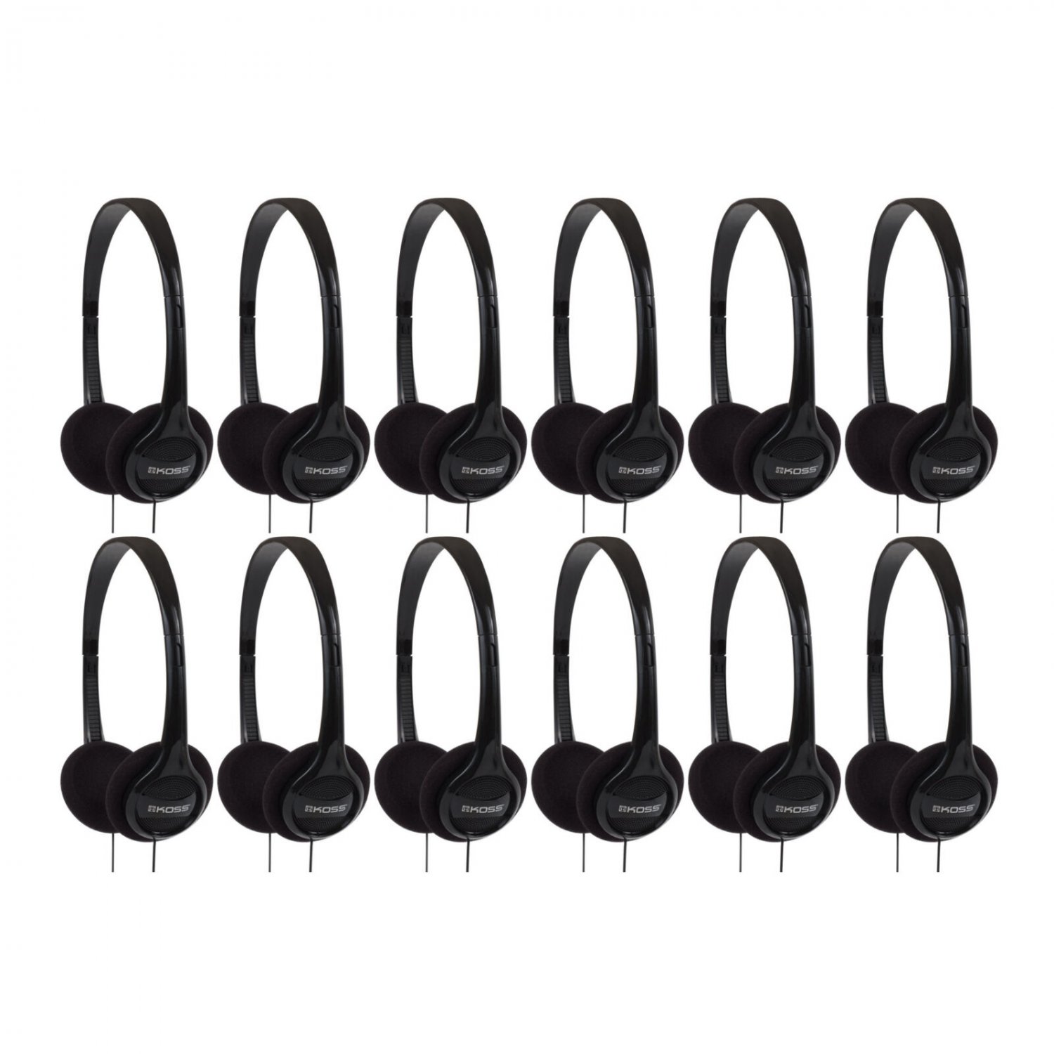 Koss KPH7 Lightweight Portable On Ear Headphones 12 Pack Black