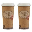 Life Story Corky Cup Reusable 16 oz Insulated Travel Mug Coffee Thermos (2 Pack)