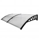 40""x 80"" Black Bracket Polycarbonate Front Door Window Awning Patio Cover Canopy
