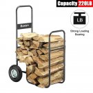 Portable Firewood Carrier Wood Mover Hauler Log Rack Dolly Cart Rolling US