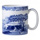 Spode Blue Italian 9 oz Coffee Mugs, Set of 4, Fine Porcelain - Blue White