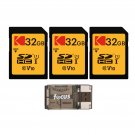 Kodak 32GB Class 10 UHS-I U1 SDHC Memory Card 3 Pack Bundle