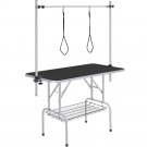 45"" Foldable Large Dog Cat Pet Grooming Table W/Arm & Noose & Non-slip Surface
