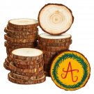 30 Pcs Natural Wood Slices for Crafts DIY Unfinished, 3.5-4"" Diameter 0.4"" Thick