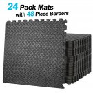 24 PCS Puzzle Exercise Mat Safe EVA Foam Interlock Protective Floor 96 Sq Ft GYM