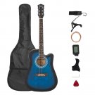 Glarry GT509 41"" EQ Acoustic Guitar Kit W/ Bag +Tuner +Capo +Package + Pick Blue