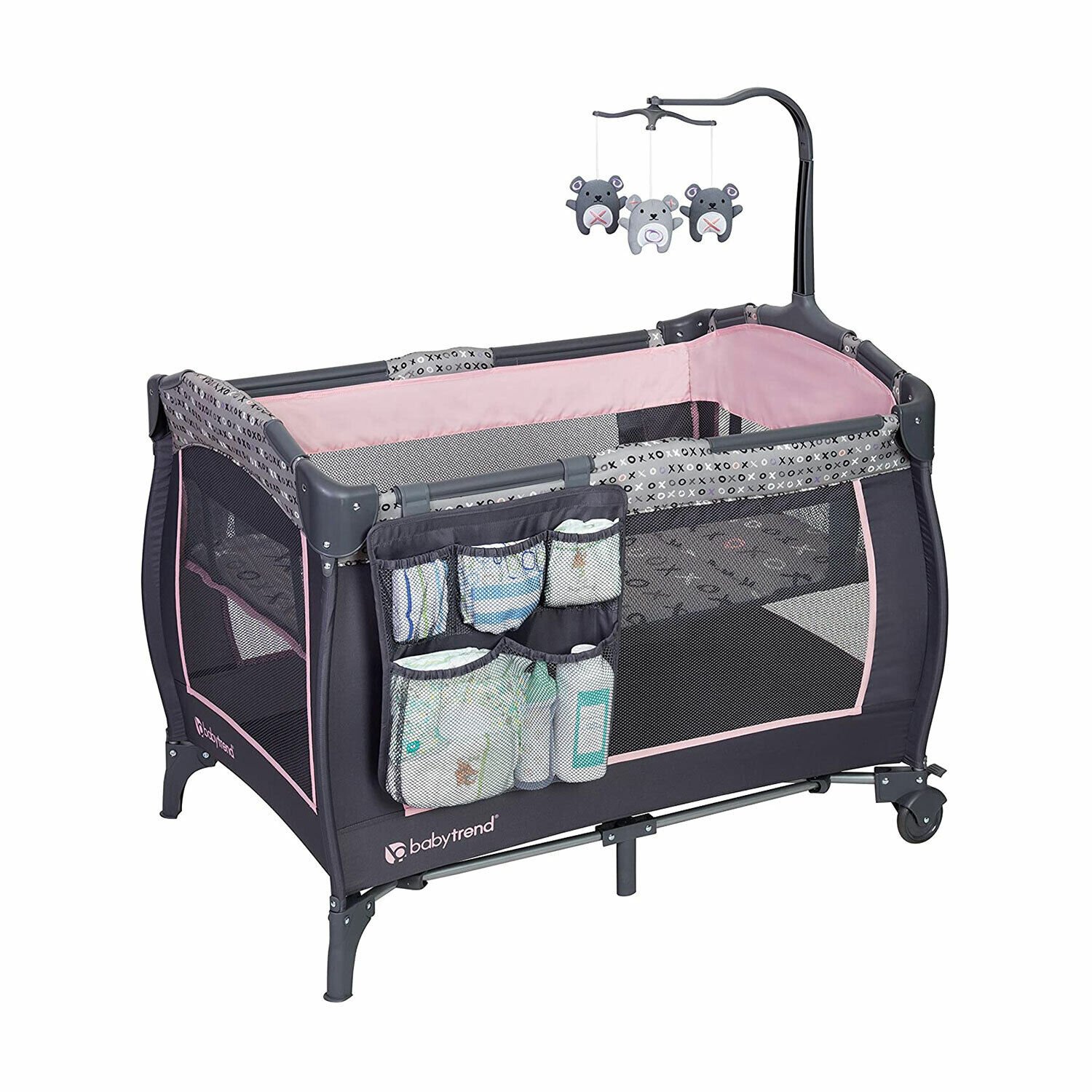 Baby Trend Portable Infant Trend-E Nursery Center with Bassinet, Starlight Pink