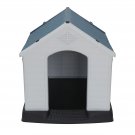 Plastic Dog House Waterproof Ventilate Pet Kennel W/Air Vents & Elevated Floor