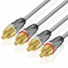 35FT 2RCA to 2RCA Stereo Audio Cable Composite RCA Male Connector Plug Wire Cord