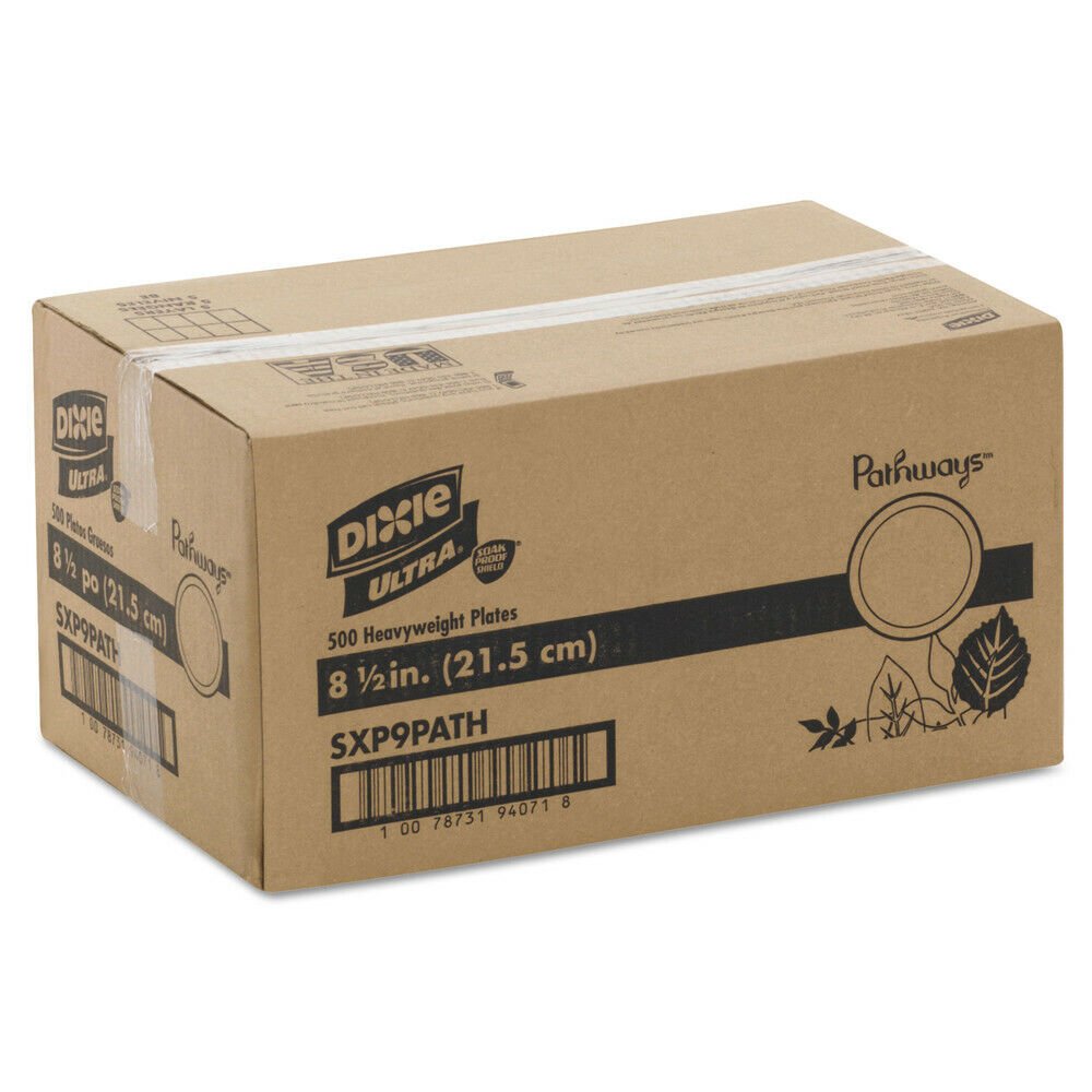 Dixie Wisesize Pathways Soak Proof Shield Heavyweight Paper Plates (500/CT)