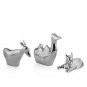 Nambe Miniature Nativity Metal Alloy 3 Piece Christmas Figurine Set - Animals
