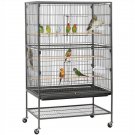 52-inch Wrought Iron Standing Large Flight King Bird Cage for Cockatiels, Black