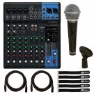 Yamaha MG10XU 10 Input Effects USB EQ Filters Stereo Mixer w Microphone & Cables