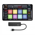 Reloop Neon USB Modular Pad Controller for Serato DJ Bundle with 4 Port USB Hub