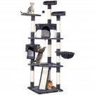 79"" Large Cat Tree Tower Condo Scratching Post Pet Play House(Gray and White)