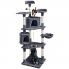 Multilevel Cat Tree Cat Tower for Indoor Cats with Scratching Post & Basket 79in