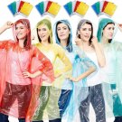 20 Pack Clear Rain Ponchos with Hood for Adults, Individually Wrapped, 5 Colors