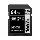Lexar LSD64GCBNA1667 Professional 1667X 64GB SDXC Uhs-II/U3 Memory Card