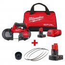 Milwaukee 2529-21XC M12 FUEL Compact Band Saw Kit + 2 Batteries, Blades, Reamer
