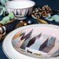 Sara Miller London for Portmeirion Frosted Pines 8 Inch Dessert Plates, Set of 4