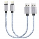 2 Pack Charging Cables Short Nylon Braided USB Cable Charge/Date