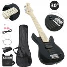 30"" Electric Guitar Kids Beginner Guitar With Amp Case Accessories Pack Black