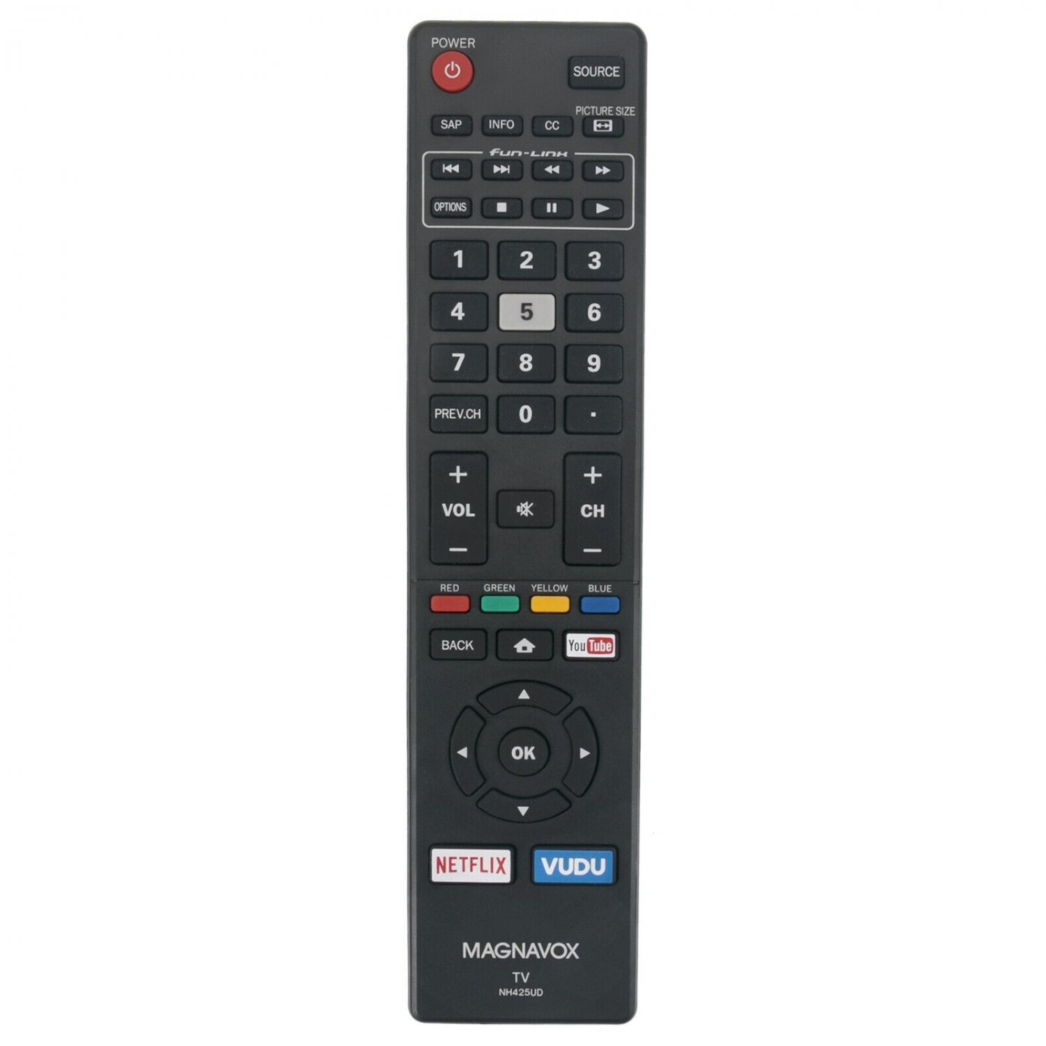 NH425UD Remote Control fit for Magnavox TV 32MV306X/F7B 50MV336X/F7B 43MV347X/F7