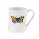 Portmeirion Botanic Garden Harmony Embossed 16 oz Tankard-Amber Blue Butterfly