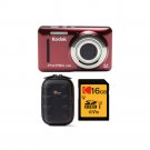 Kodak PIXPRO Friendly Zoom FZ53 Digital Camera Red with Case and Memory Card