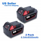 2 PK For Milwaukee M18 Lithium XC 6.0 6.5AH Extended Capacity Battery 48-11-1860