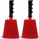 2pc Red Cowbell with Handle Noise Maker Football Game Sporting Event Cow Bell