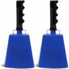 2pc Blue Cowbell with Handle Noise Maker Football Game Sporting Event Cow Bell