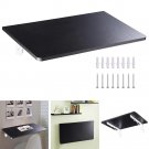 Black Wall Mounted Floating Folding Computer Desk PC Space Saving Table Home