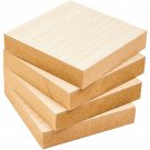 4 Pack Unfinished Wood Blocks for Crafting, MDF Wooden Squares 1"" Thick, 5x5 In