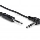 Hosa - CSS-103R - Stereo Right-Angle 1/4"" Male to Straight 1/4"" Male Cable -3 ft