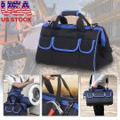 Large Zipper Tool Bag Case Wide Mouth Heavy Duty Carry Work Tote Storage 17 inch