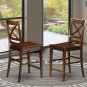 Set of 2 Quincy 24"" kitchen counter height wood seat chairs in buttermilk cherry