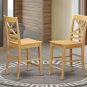 Set of 2 Quincy 24"" kitchen counter height wood seat chairs in buttermilk cherry