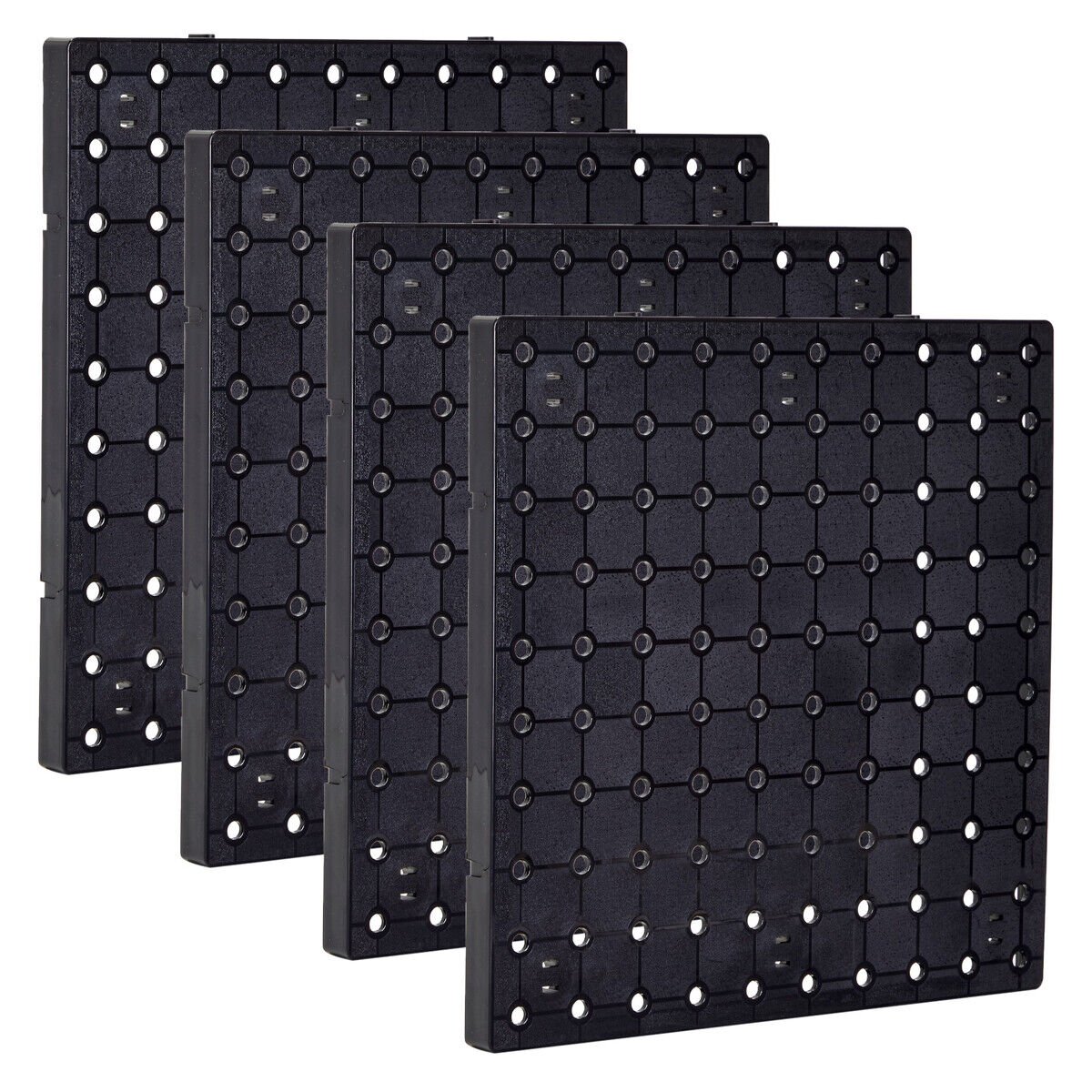 4 Pack 10x10"" Black Pegboard Panel Garage Tools Organizer Shelf Display Holder
