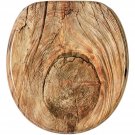 Sanilo 118 Round Silent Soft Close Molded Wood Adjustable Toilet Seat, Rustic