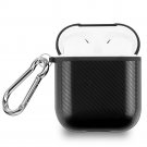 Apple AirPods 1 2 Earphones Cover Hard Rubber Protector Case Black Carbon Fiber