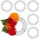 Pack of 6 Round Metal Floral Wire Wreath Frames for Christmas Decoration, 8 inch