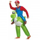 Mario Riding Yoshi Costume Adult Super Mario Brothers Halloween Fancy Dress