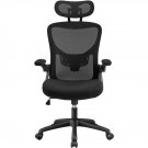 Mesh Office Chair with Folding Padded Armrests Adjustable Headrest High Back