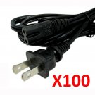 Lot 100 US 2 Prong Pin 6ft AC Power Cord Cable Charge For PC Laptop Dell IBM HP