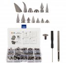 150 Piece Screw Spike Studs for Clothing Crafts DIY with Tools, Assorted Sizes