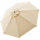 Outdoor Patio Umbrella Canopy Top Cover Replacement Beige Fit 8' 8-rib Umbrella
